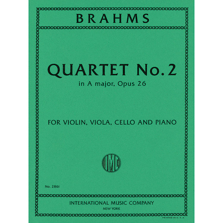 Piano Quartet in A Major, op. 26; Johannes Brahms (International Music)