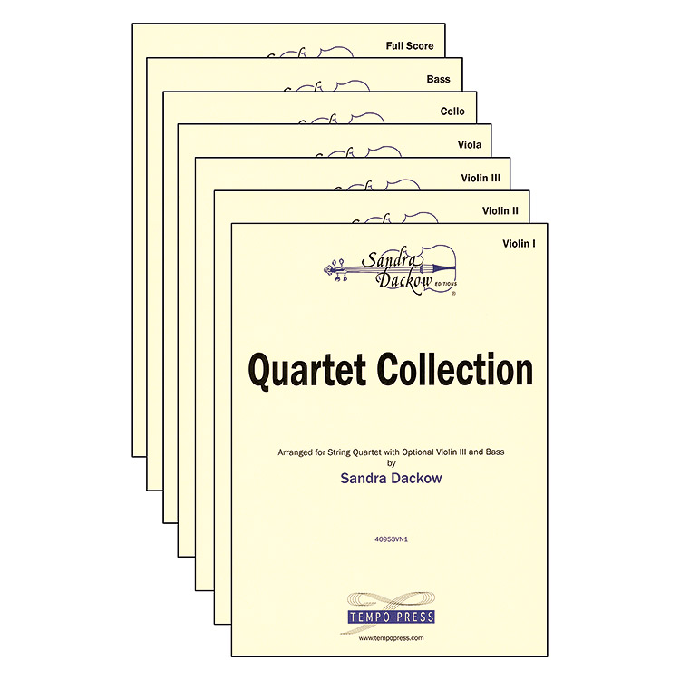 Quartet Collection for string quartet/orchestra, score/parts (w/ opt. Violin 3 and Bass); Sandra Dackow
