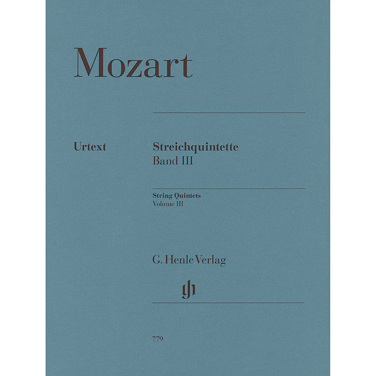 String Quintets, Volume 3 (parts) (urtext); Wolfgang Amadeus Mozart