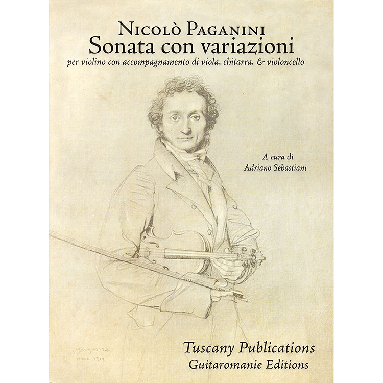 Sonata con variazioni, for violin, with viola, guitar, and cello, score and parts; Nicolo Paganini (Tuscany Publications)