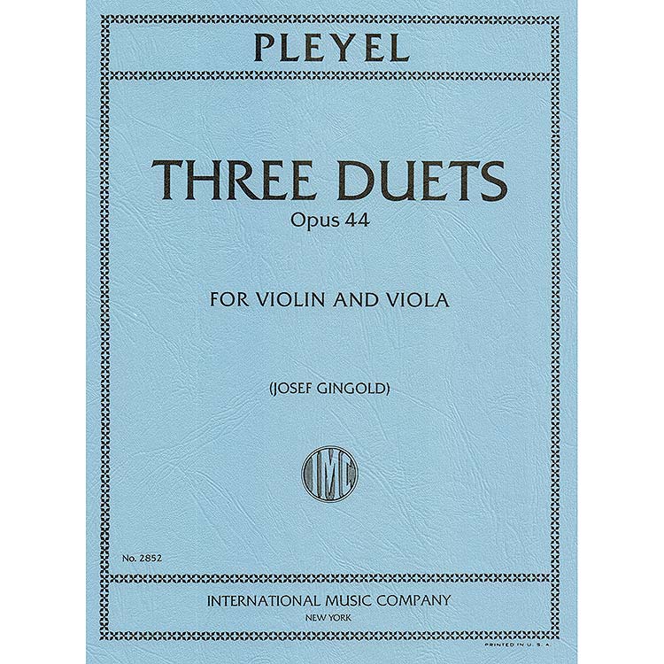 Three Duets, op.44 (violin/viola); Pleyel (Int)