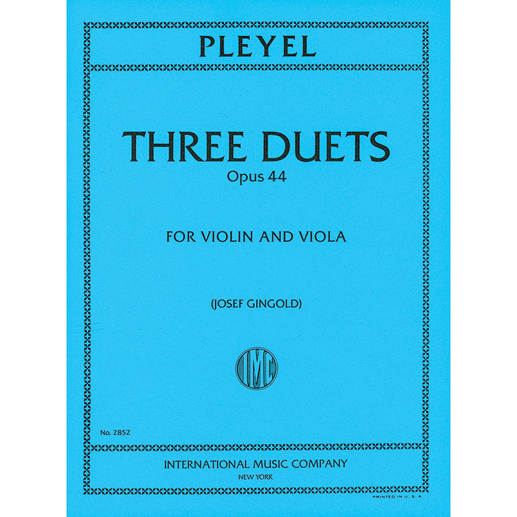 Three Duets, op.44 (violin/viola); Pleyel (Int)