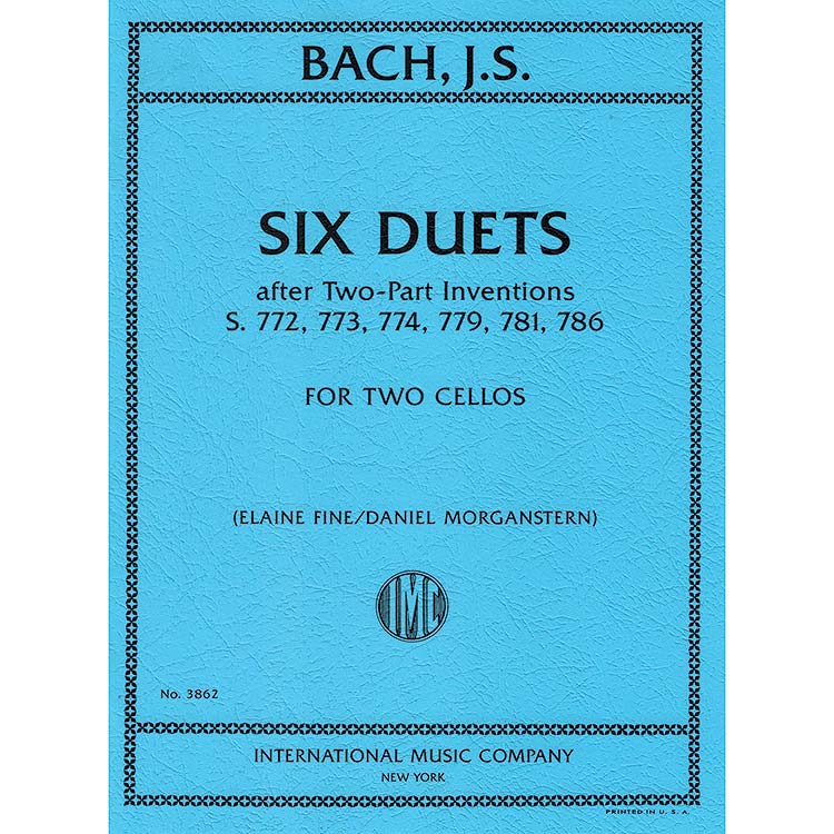 Six Duets, after Two-part Inventions for 2 cellos; Johann Sebastian Bach (International Music)