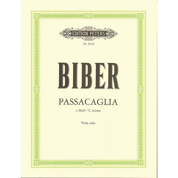 Passacaglia in C Minor for solo viola; Heinrich Franz von Biber (Peters)
