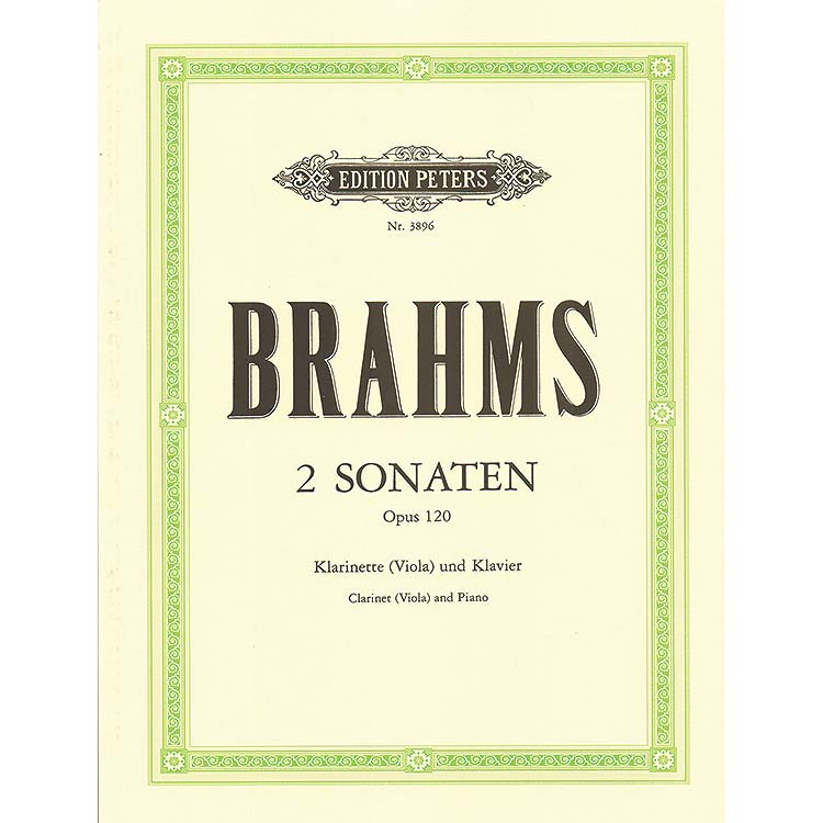Sonatas, op. 120, nos. 1 and 2, viola and piano; Johannes Brahms (C. F. Peters)