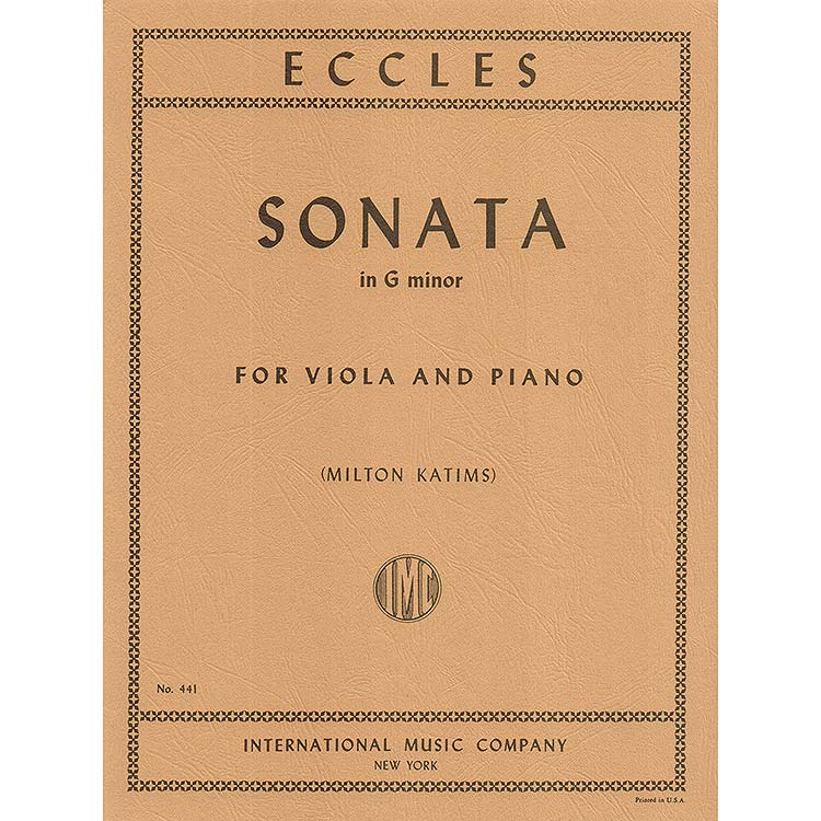 Sonata in G Minor, viola and piano; Henry Eccles (International)