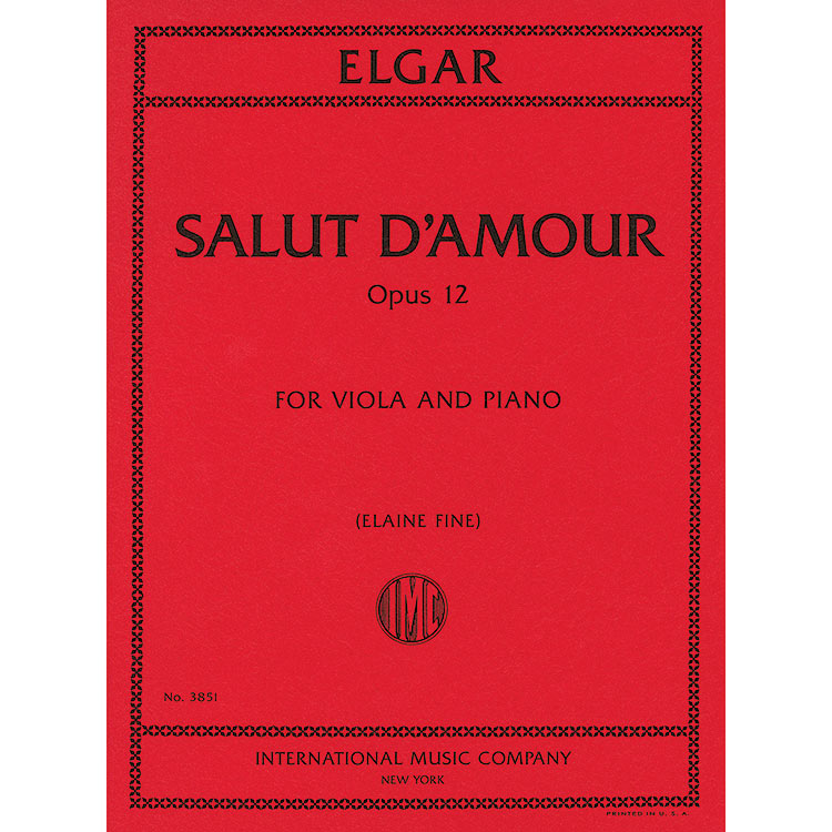 Salut d'Amour, opus 12 for viola and piano; Edward Elgar (International)