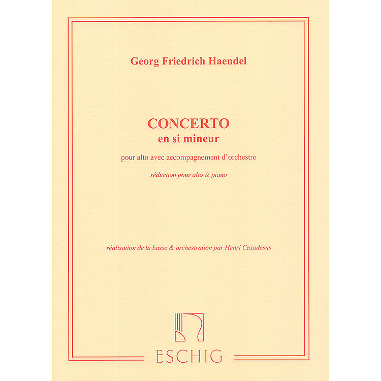 Concerto in B Minor, viola; Handel/Cassadesus (Durand)