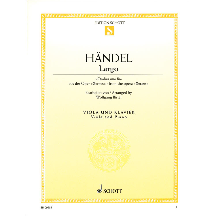 Largo from 'Xerxes' for viola and piano; George Frideric Handel