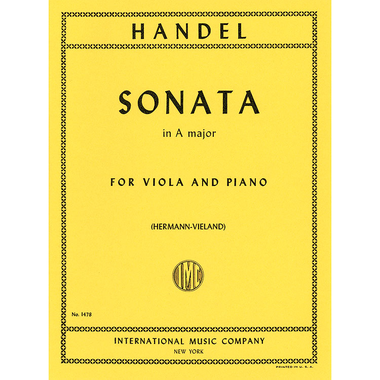 Sonata in A Major, HWV 361 for viola and piano by George Frideric Handel