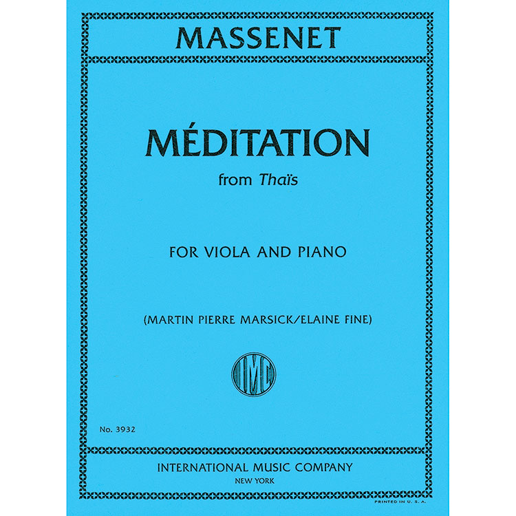 Meditation from "Thais" for viola and piano; Jules Massenet
