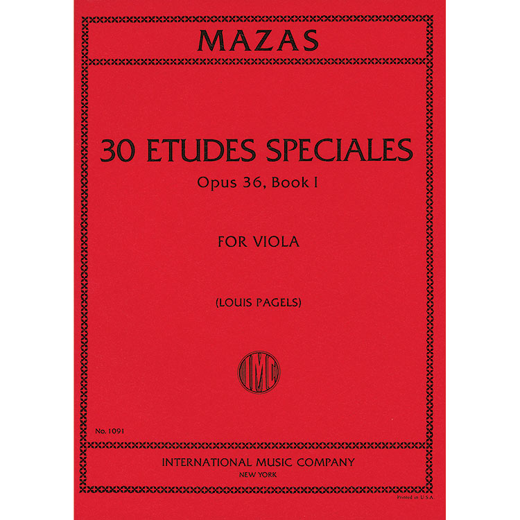 Etudes Speciales, op. 36, book 1, Viola; Jacques-Fereol Mazas (International)
