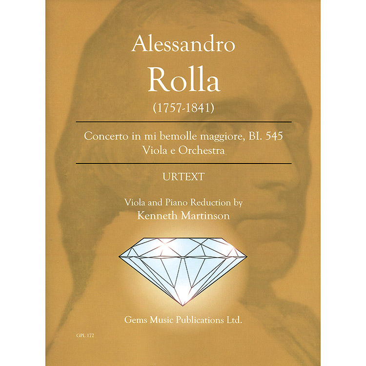 Concerto in E-flat Major, Bl.545 for Viola and Piano; Alessandro Rolla (Gems Music Publications)