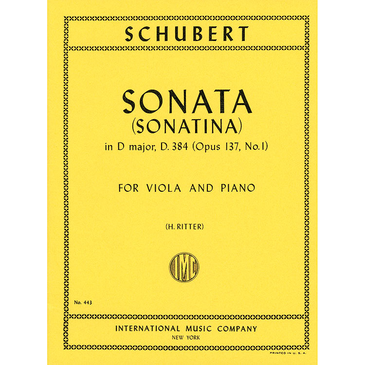 Sonatina in D Major, op. 137/1, viola and piano; Franz Schubert