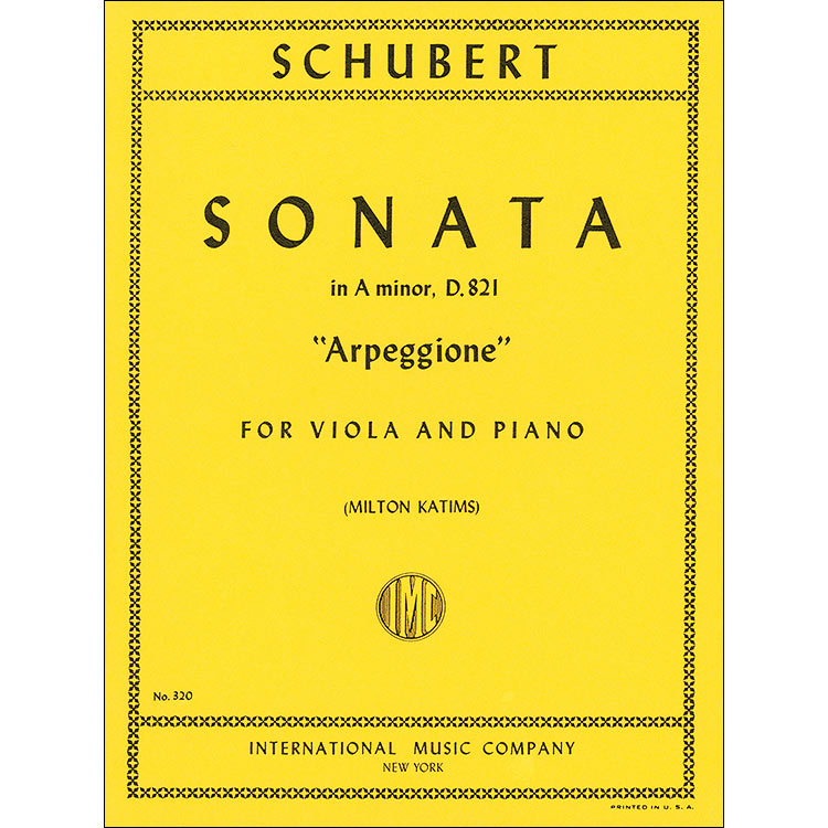 Sonata in A minor, D.821 ''Arpeggione'' for viola and piano; Franz Schubert