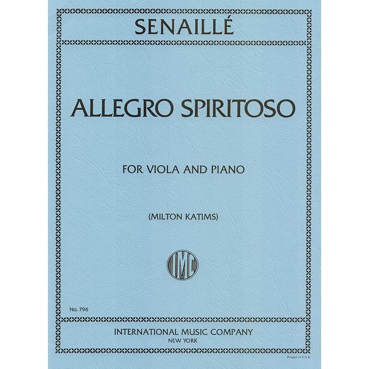 Allegro Spiritoso, viola (Katims); Senaille (Int)