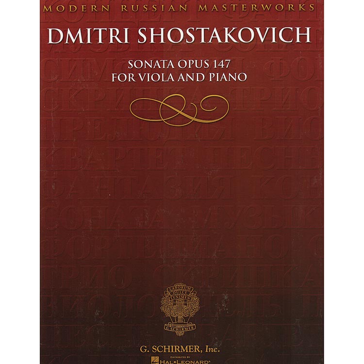 Sonata, op. 147, viola and piano; Dmitri Shostakovich (G. Schirmer)