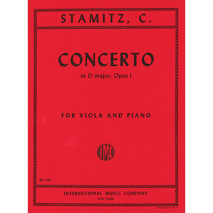 Concerto in D Major, no.1, viola and piano; Carl Stamitz (International)