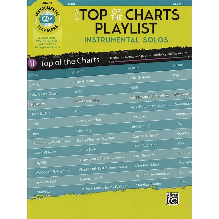 Easy Top of the Charts Playlist for viola, book with CD (Alfred Publishing)