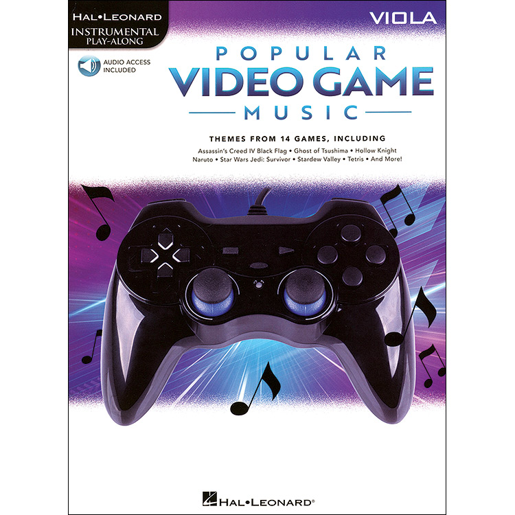 Popular Video Game Music for viola with play-along online audio