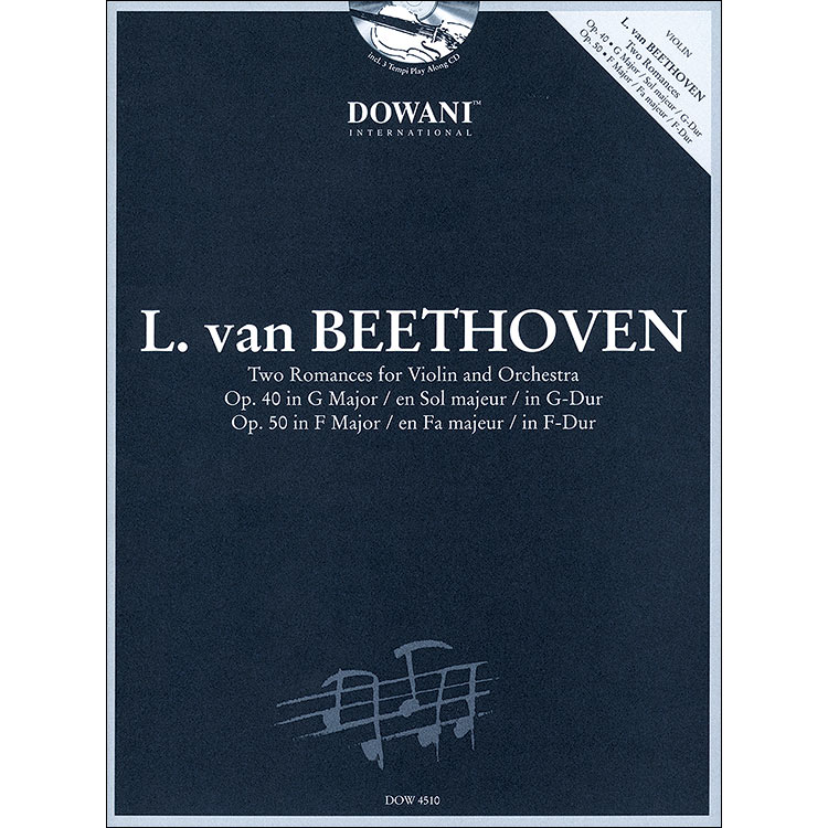 Two Romances in F and G, opp. 40 & 50 for violin and piano (with CD accompaniment; Ludwig van Beethoven