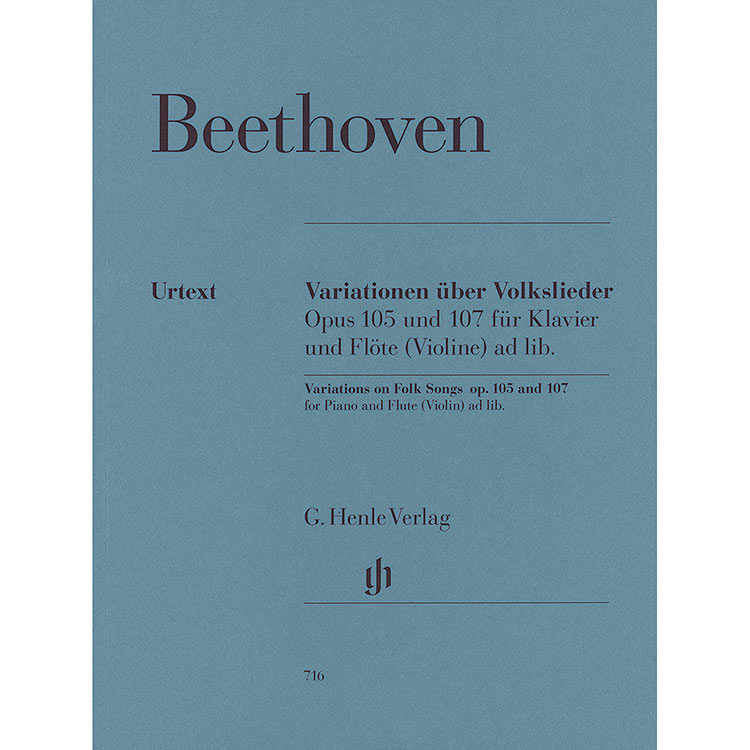Variations on Folk Songs, opp. 105 and 107 for piano with flute or violin ad lib.; Ludwig van Beethoven