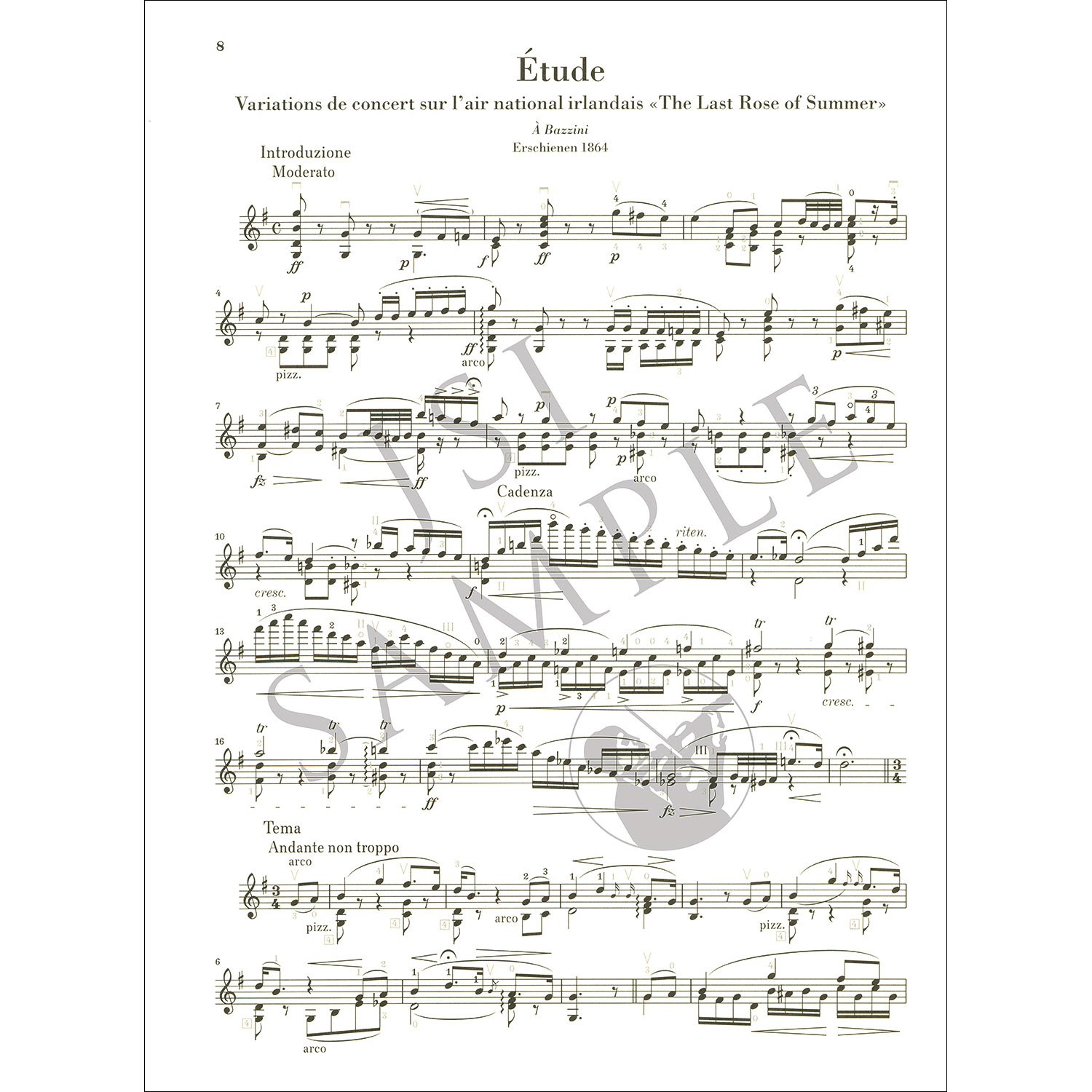 The Last Rose of Summer and Erlkonig after Schubert for violin solo Heinrich Wilhelm Ernst Henle Carriage House Violins