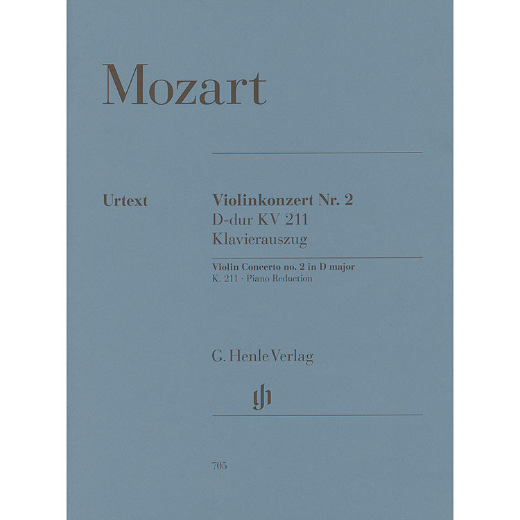 Concerto No. 2 in D Major, K.211, for violin and piano(urtext); Wolfgang Amadeus Mozart (Henle)