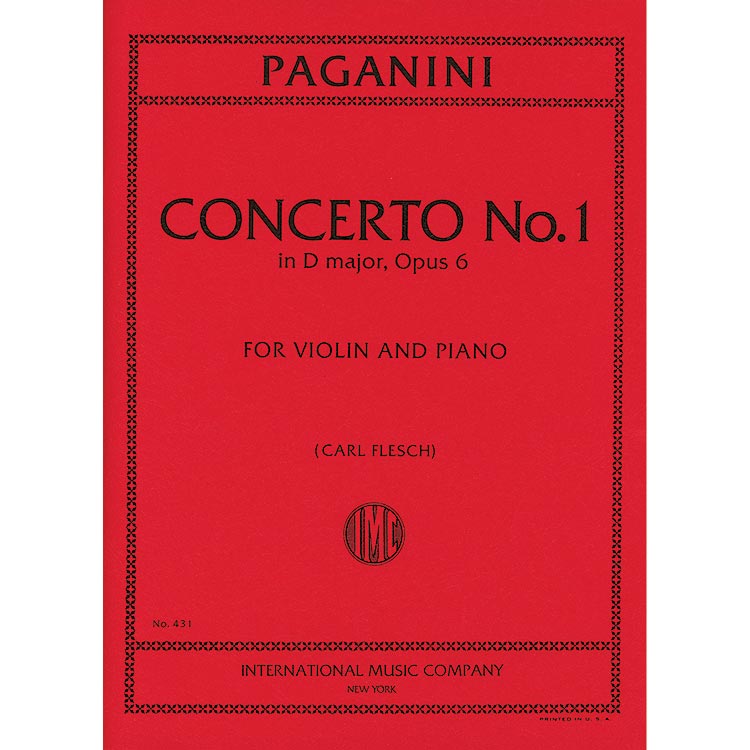 Concerto No. 1 in D Major Op. 6, for violin and piano (Flesch); Nicolo Paganini (International)