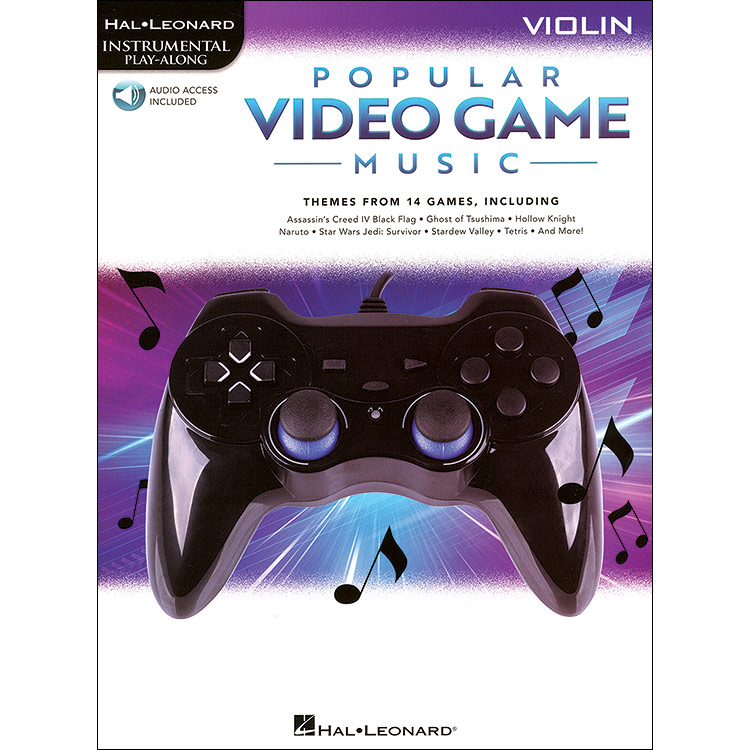 Popular Video Game music for violin with play-along online audio