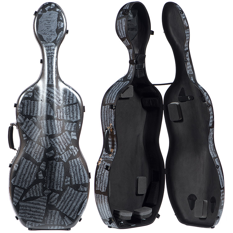 Accord Hybrid 4/4 Medium Cello Case, Bach Manuscript Design