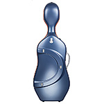 Bam Graffiti Hightech Slim Cello Case, Navy Blue Exterior with Red Seal