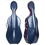 Bam Graffiti Hightech Slim Cello Case, Navy Blue Exterior with Red Seal