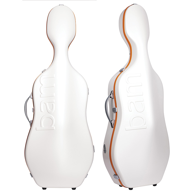 Bam Graffiti Hightech Slim Cello Case, White Exterior with Orange Seal