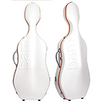 Bam Graffiti Hightech Slim Cello Case, White Exterior with Orange Seal