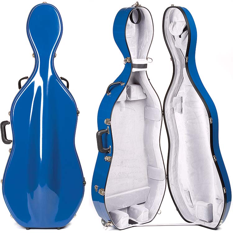 Bobelock 2000W Blue Fiberglass 3/4 Cello Case