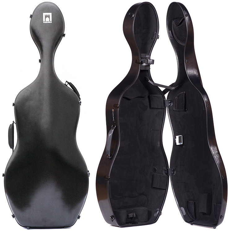 Carlisle Prestige 4/4 Cello Case, Brushed Black with Black interior