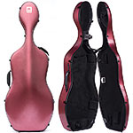 Carlisle Prestige 4/4 Cello Case, Brushed Red with Black interior