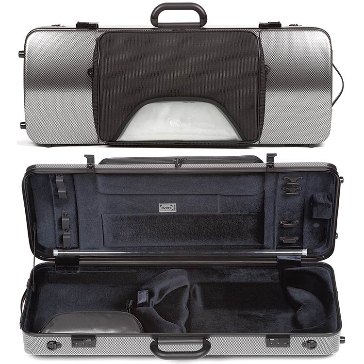 Bam Hightech Oblong Viola Case with Pocket 2202XLSC Silver Carbon