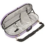 Bobelock 2048 Purple Fiberglass Adjustable Half Moon Viola Case, Silver Interior