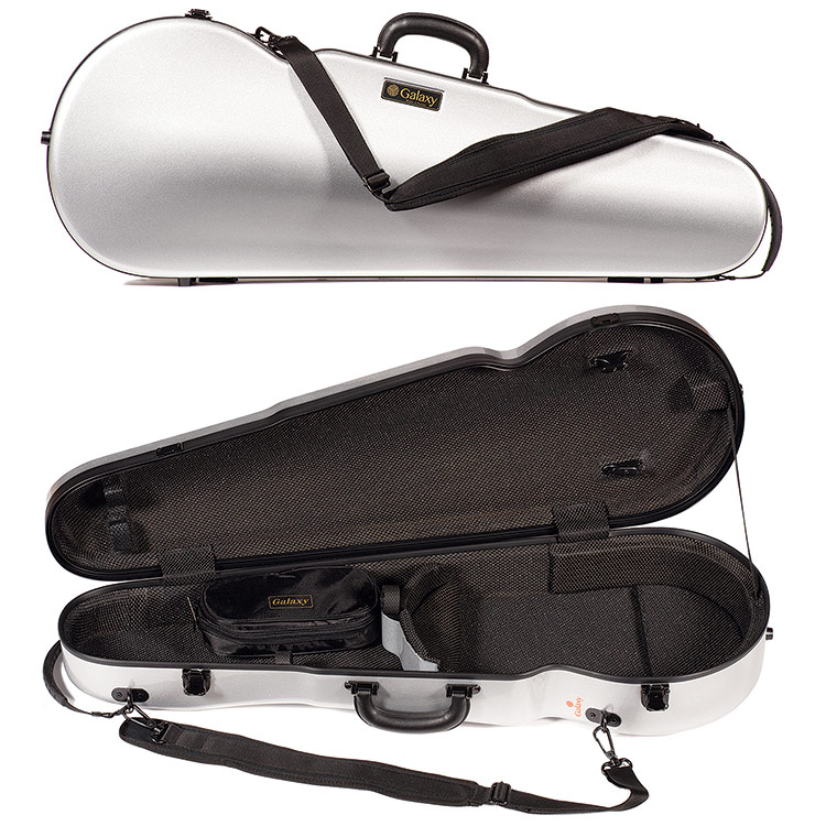 Galaxy Comet 700SL Shaped Adjustable Silver Viola Case with Gray Interior