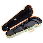 Bam Graffiti Hightech Contoured Violin Case, Green Exterior with Orange Seal