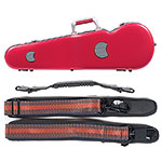 Bam Graffiti Hightech Contoured Violin Case, Red Exterior with Silver Seal