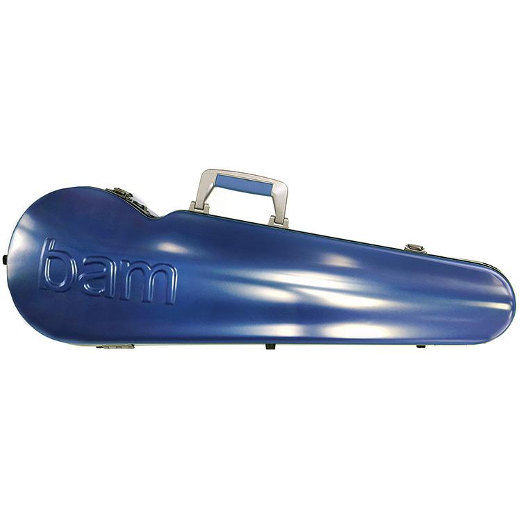 Bam Graffiti Hightech Contoured Violin Case, Navy Blue Exterior with Red Seal
