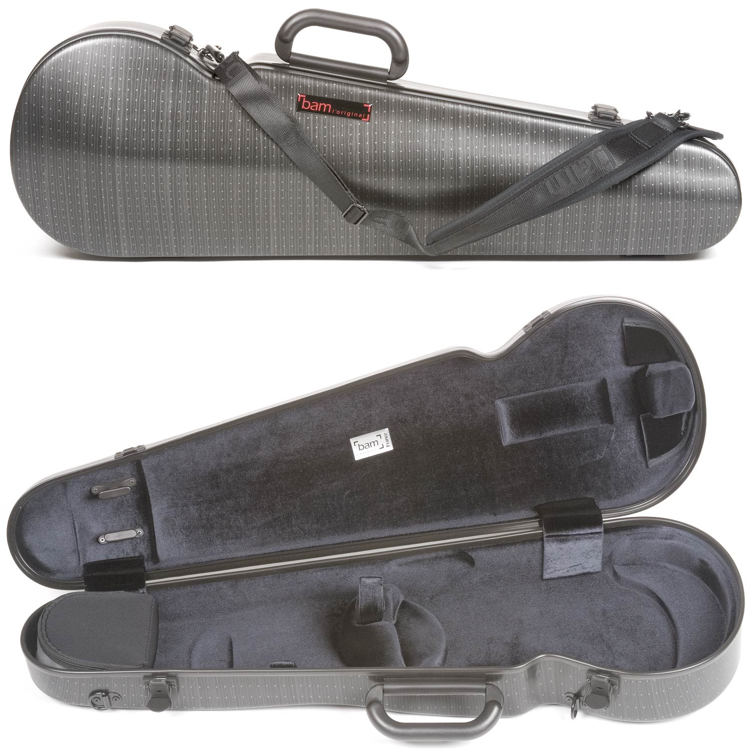 Bam Hightech Contoured 2002XLLB Black Lazure 4/4 Violin Case 
