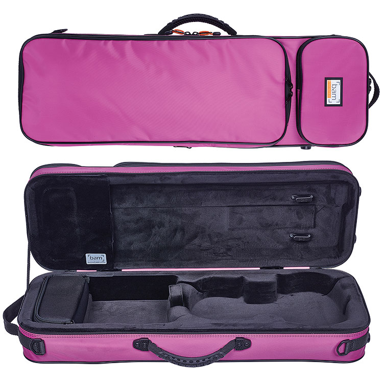 Bam Youngster 3/4-1/2 Oblong Violin Case, Dark Pink/Black