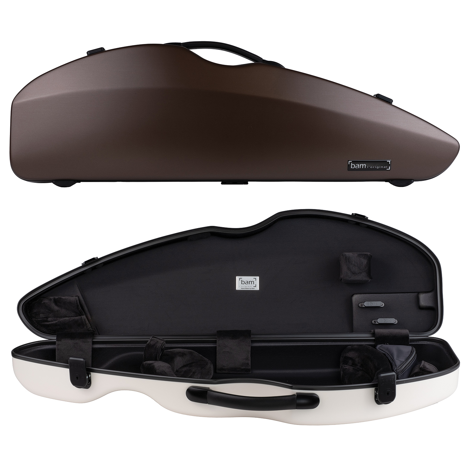 Bam Bonbon Hightech Violin Case, Brown/White | Carriage