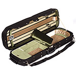 Carlisle 3500 Hill Style Oblong 4/4 Violin Case, Two Tone Tan/Green interior