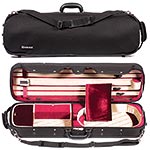 Carlisle 3500 Hill Style Oblong 4/4 Violin Case, Two Tone Tan/Red interior