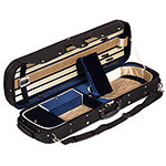 Carlisle 3500 Hill Style Oblong 4/4 Violin Case, Two Tone Tan/Blue interior